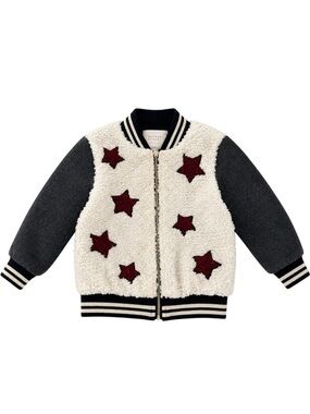 Hannah Banana Girls Sherpa Varsity Bomber Jacket Future Is Me 2T